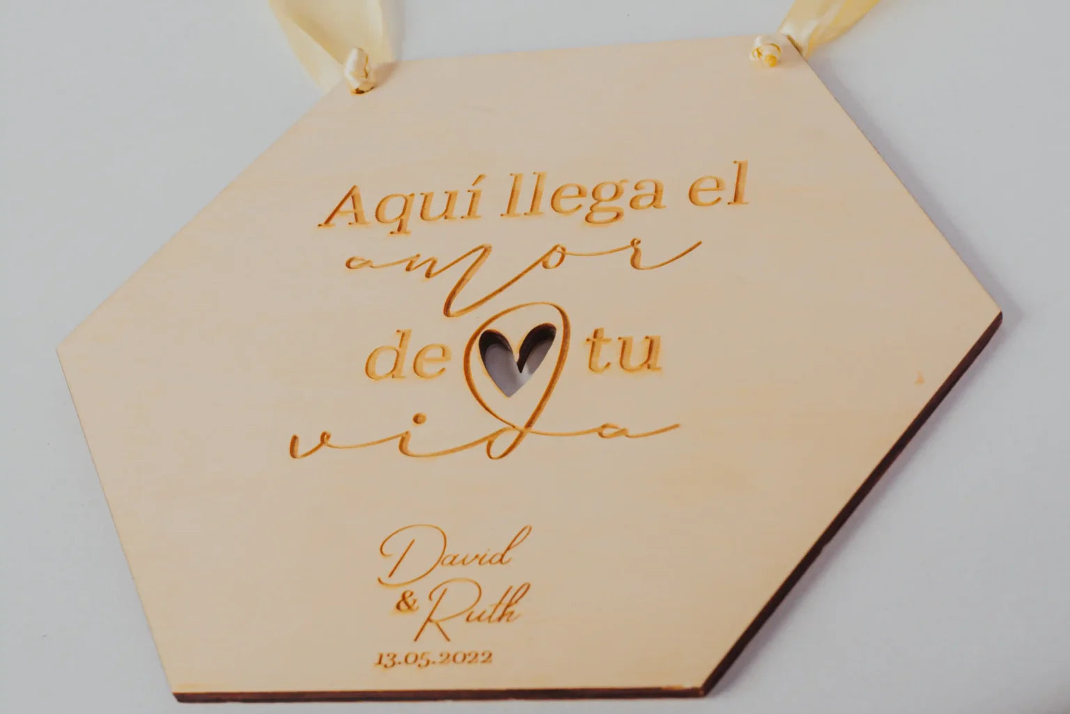 Banderola Hexágono "Amor de tu Vida"